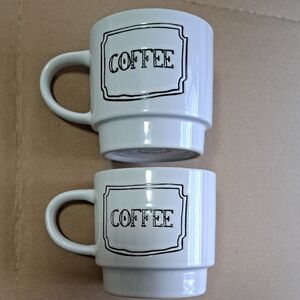 Market Finds White Coffee Stackable Mugs